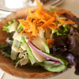 Lunch@Jack's Restaurant -Aina Haina; 7/6/2024. Hubby David ordered one of their daily Specials, Meat Loaf &amp; he choose tossed Salad.