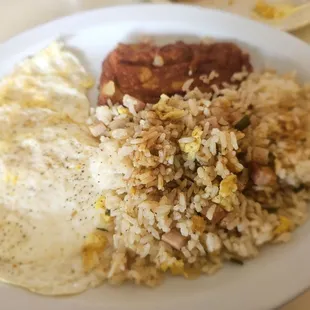 Lunch@Jack's Restaurant; 7/6/2024. I seem 2 Usually order, their Ono homemade Cornbeef Hash w/2 Eggs, I didn't care 4 da Fried Rice, bland.