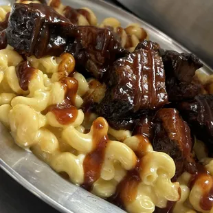 Loaded Mac burnt ends