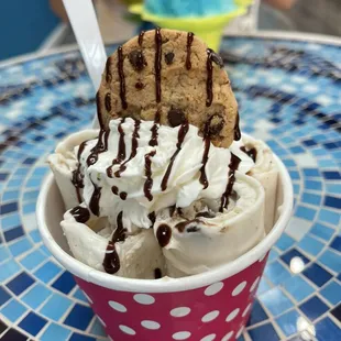 Cookie Dough rolled ice cream