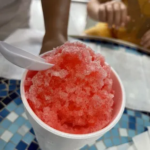 Watermelon Hawaiian shaved ice (small).