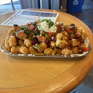 a tray of food on a table