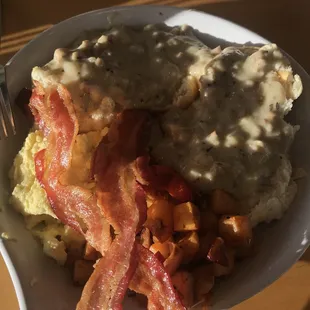 Home style breakfast.