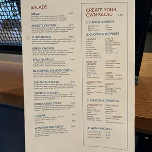 salad menu