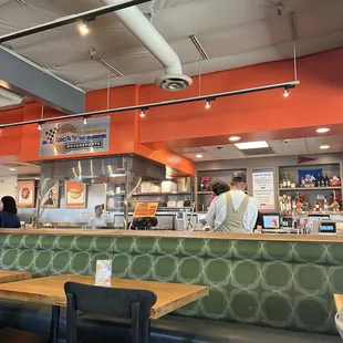 Indoor seating looking at ordering counter