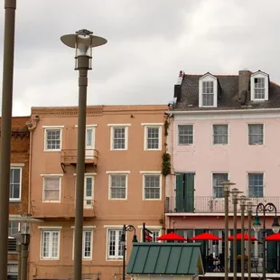 a row of buildings in a city