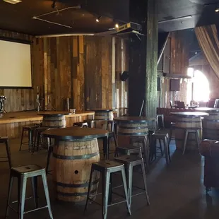 Stage area adjacent to the bar.