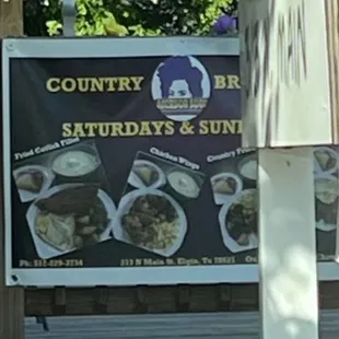Saturday and Sunday Country Brunch