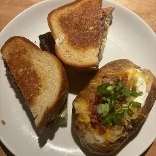 Ribeye Sandwich with Loaded Baked Potato