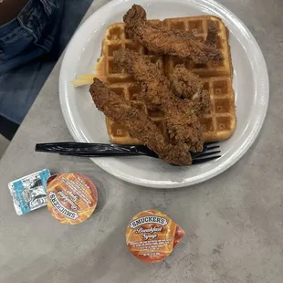 Chicken and waffles