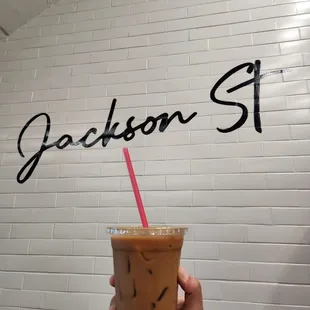 Iced sugar free white mocha latte