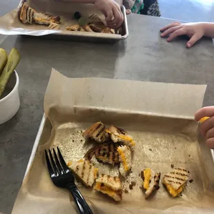 Kids grilled cheese split