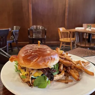 Tavern Burgers with fries