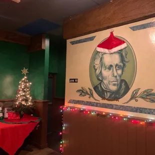 Love the Santa Clause Hat on Jackson! Cute simple decorations
