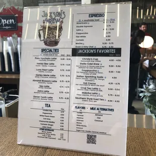 menu