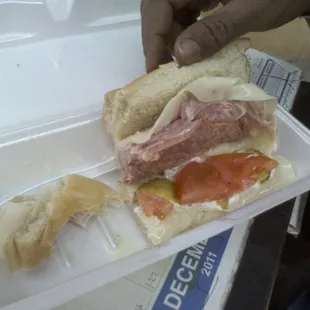 Medium Italian sandwich half-eaten;) pic doesn't do it justice, sandwiches here are healthy.