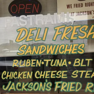 Front window signage