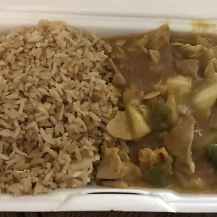 1/2 order of Curry Chicken with Fried Rice