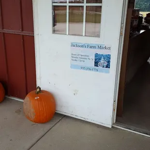 Hours, and a pumpkin-y welcome.