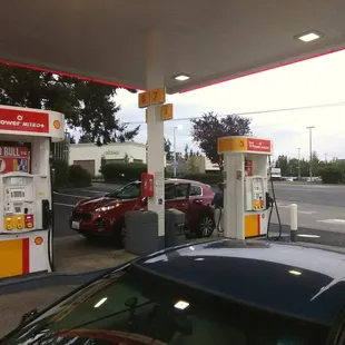 gas pumps at a gas station