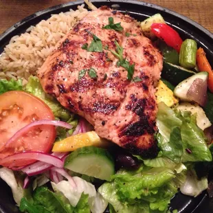 Grilled Salmon w/ Rice and Veggies