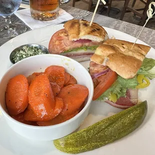 Italian hoagie with glazed carrots