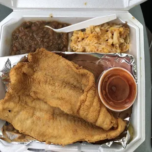 Okra Fried Catfish Plate