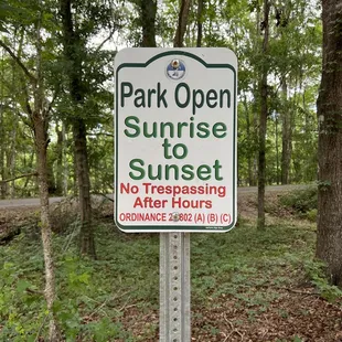 Park Hours...