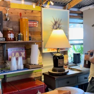 a woman standing in a store