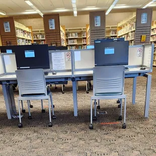 Desktops in the adult reading area