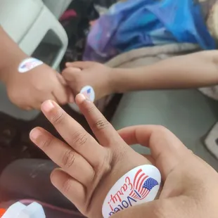 The kids got a sticker for my vote.