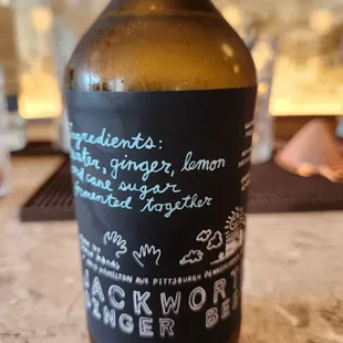 a bottle of jackworth ginger beer