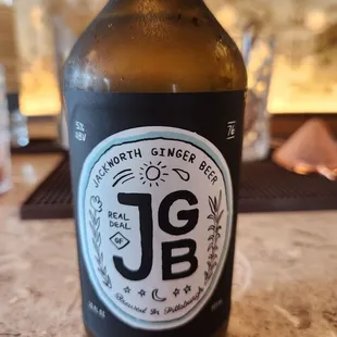 a bottle of jackworth ginger beer