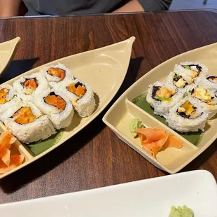 Spicy Salmon Maki, Spicy Octopus Maki