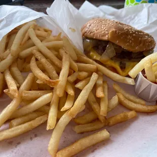 Big Baby with fries, very amazing the best in Chicago