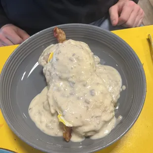Open faced biscuit