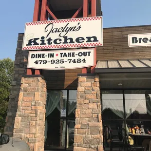 the front of the restaurant