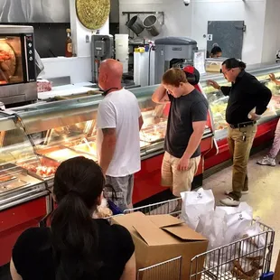 Line at the meat counter