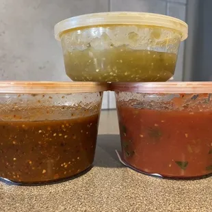 You have to try all three. You can buy small container like the green one but will wish you had bought the large for bottom left and green.