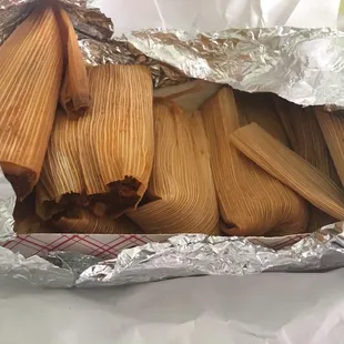 Dozen tamales after the squad got to them