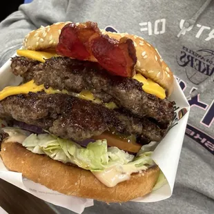 Solo of the 1/2lb bacon cheeseburger  The best I've ever had! They take pride in their work and it shows!