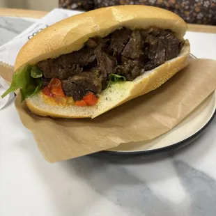 Rib eye sandwich