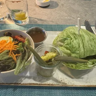 Angus Burger with lettuce wrap