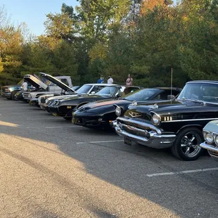 a line of classic cars