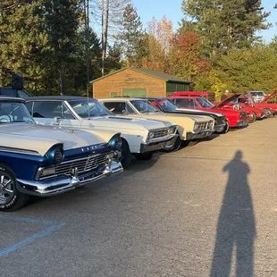 a row of classic cars