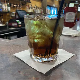 Flat coke and rum