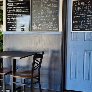 a table and chairs