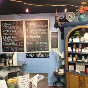 Menu and decor