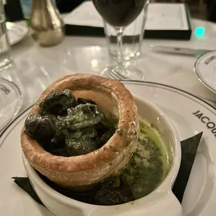 Escargot in a puff pastry