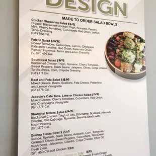 Bowl menu